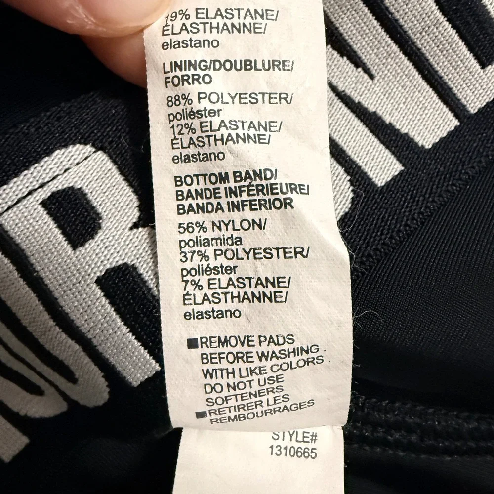 Under Armour Mid Crossback Sports Bra Womens XL Black White 1310665 HeatGear